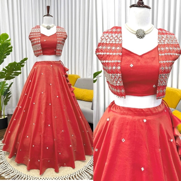 Wedding lehenga party wear lehenga, ethnic wear Traditional lehenga With Jacket - Picture 16 of 16
